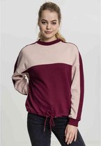 Urban Classics Sweater/trui -M- OVersize 2-Tone Stripe Crew Bordeaux rood