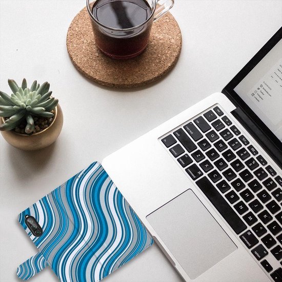 Housse pour Sony Xperia 10 II Coque Vagues Bleues