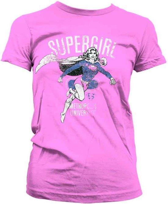 DC Comics Supergirl Dames Tshirt -L- Metropolis Distressed Roze