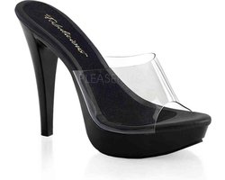 Fabulicious - COCKTAIL-501 Muiltjes met hak - US 6 - 36 Shoes - Zwart/Transparant