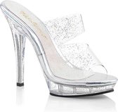 Fabulicious Hoge hakken -37 Shoes- LIP-102MMG US 7 Transparant/Zilverkleurig