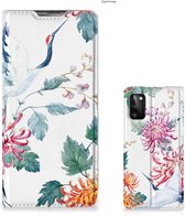 Wallet Bookcase Samsung Galaxy A41 Telefoonhoesje Bird Flowers