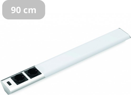LED onderbouwlamp 90 cm met 2 stopcontacten - Keukenlamp onderbouw - Zilver  | bol.com