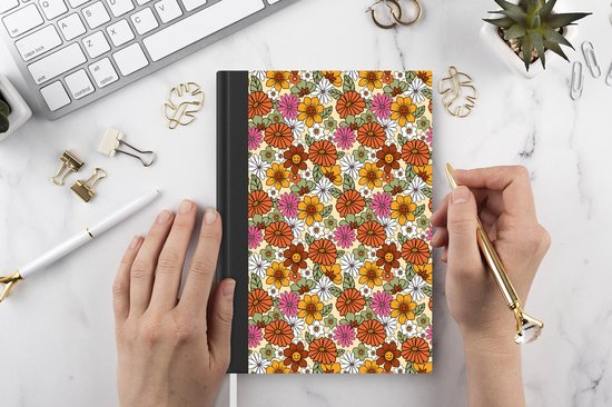 Carnet - Carnet d'écriture - Vintage - Fleurs - Motifs - Carnet - Format A5 - Bloc-notes