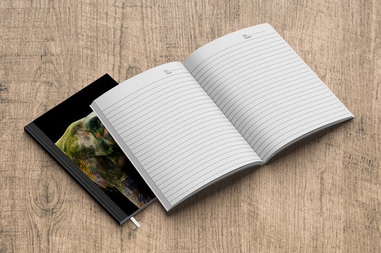 Carnet - Carnet d'écriture - Éléphant - Peinture - Zwart - Carnet - Format A5 - Bloc-notes