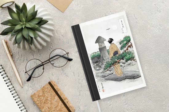 Carnet - Carnet d'écriture - Japon - Femme - Kimono - Nature - Jardin - Carnet - Format A5 - Bloc-notes