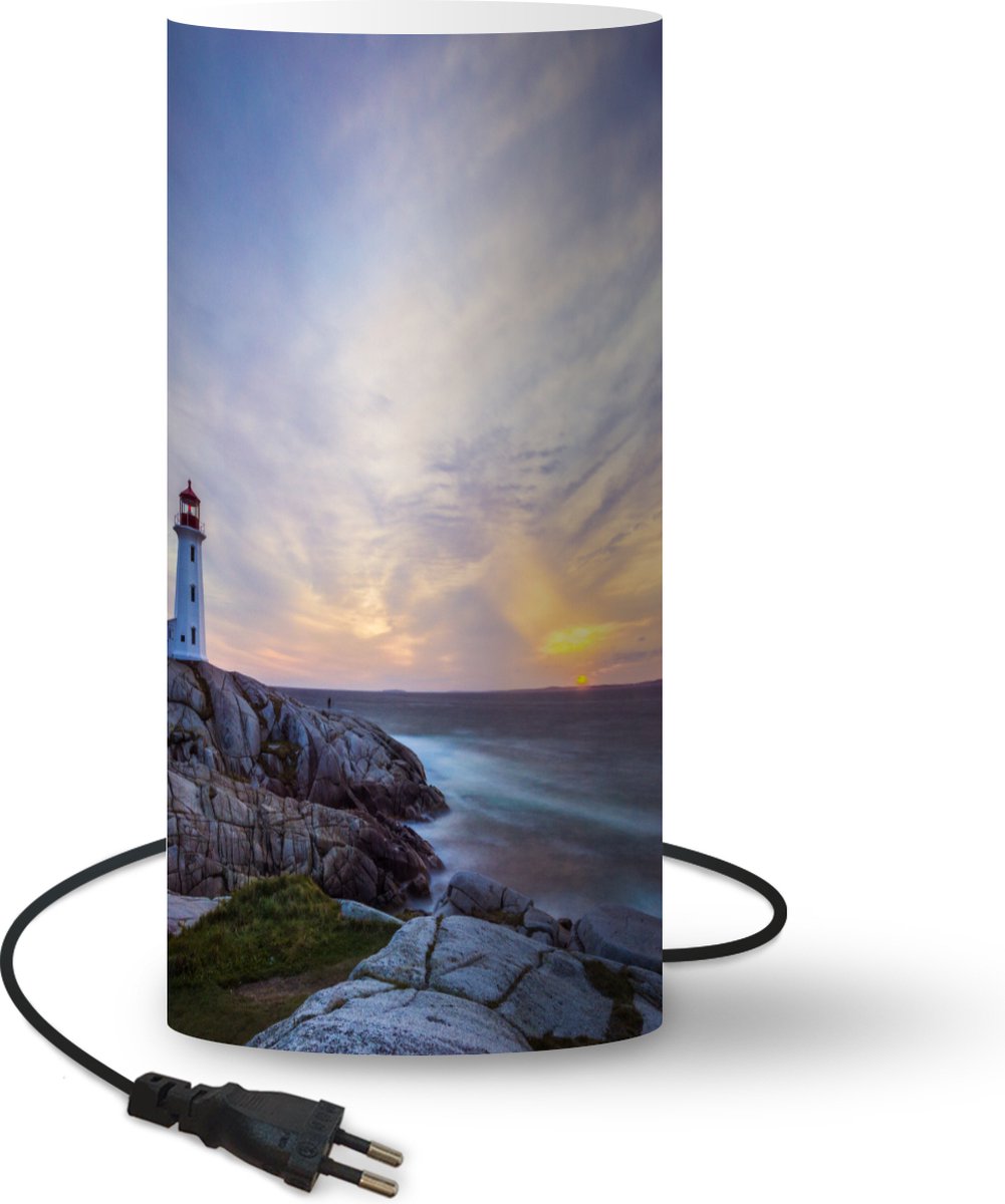 Lamp - Nachtlampje - Tafellamp slaapkamer - Vuurturen Peggy's Cove - 54 cm hoog - Ø24.8 cm - Inclusief LED lamp