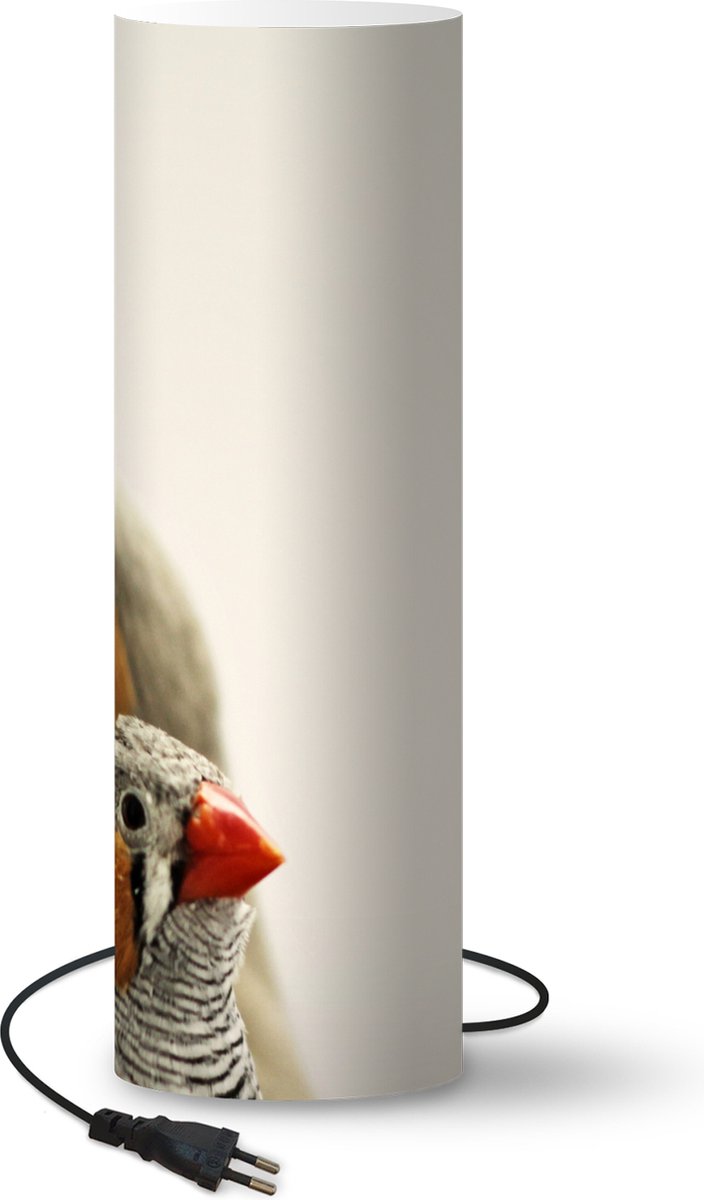 Lamp - Nachtlampje - Tafellamp slaapkamer - Een paar zebravinken - 60 cm hoog - Ø19.1 cm - Inclusief LED lamp