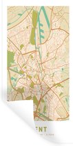 Stickers Stickers muraux - Gand - Carte - Plan de la ville - Plan d'étage - Vintage - 60x120 cm - Feuille adhésive