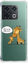 Hoesje Bumper OnePlus 10 Pro Telefoon Hoesje met doorzichtige rand Giraffe