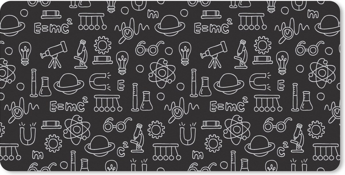 Muismat XXL 90x45 cm - Bureau onderlegger - Bureau mat Scheikunde - Symbool - Patronen - Bureaumat - Gaming mousepad xl - Bureaulegger groot - Computer deskmat
