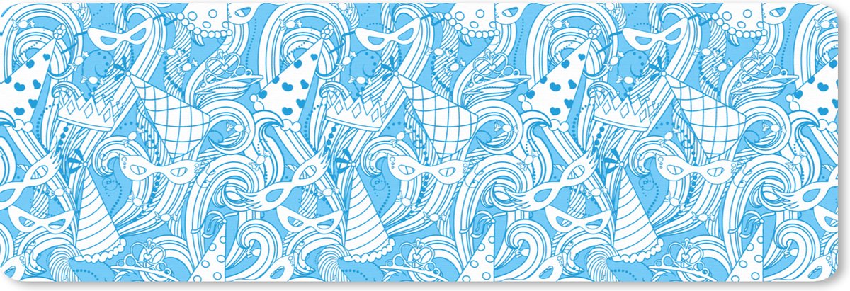Muismat XXL 90x30 cm - Bureau onderlegger - Bureau mat Patronen - Carnaval - Masker - Bureaumat - Gaming mousepad xl - Bureaulegger groot - Computer deskmat