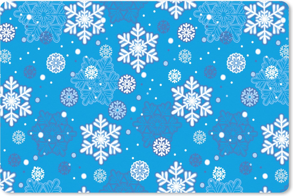 Muismat XXL 120x80 cm - Bureau onderlegger - Bureau mat Sneeuwvlok - Winter - Kerst - Patronen - Bureaumat - Gaming mousepad xl - Bureaulegger groot - Computer deskmat - Kerst - Cadeau - Kerstcadeau voor mannen en voor vrouwen