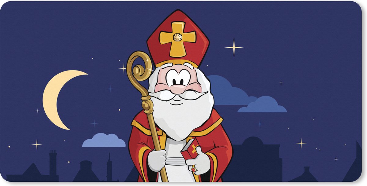 Muismat XXL 120x60 cm - Bureau onderlegger - Bureau mat Sinterklaas decoratie - Sint - Kinderen - Kids - Jongens - Meisjes - Kids - Bureaumat - Gaming mousepad xl - Bureaulegger groot - Computer deskmat