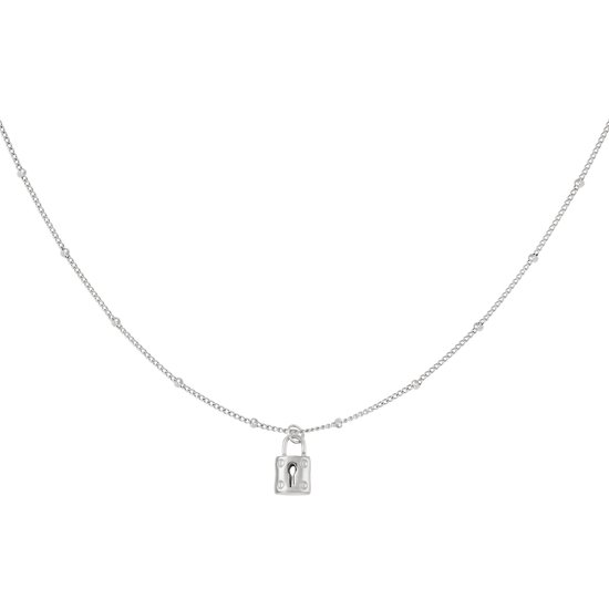 With lock ketting - zilver - stainless steel - Nikkel vrij - waterproof - slot - necklace