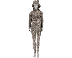 Foto: Apollo dames huispak loungewear luipaard print fleece incl capuchon maat s m