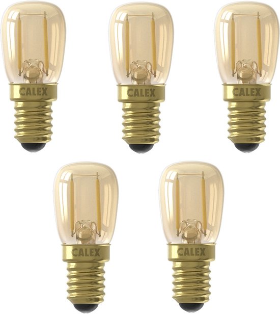 5 stuks Calex LED Schakelbordlamp E14 1.5W 136lm 2100K Goud Niet dimbaar