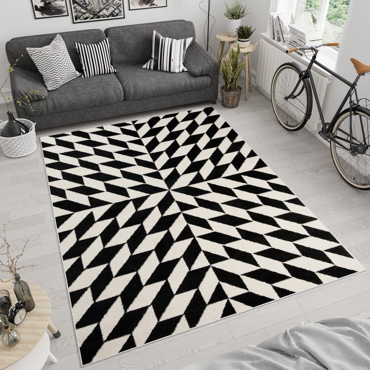 Tapiso Maroko Vloerkleden Tapijt Abstract Carpet Maat- 160x220 Zwart 6