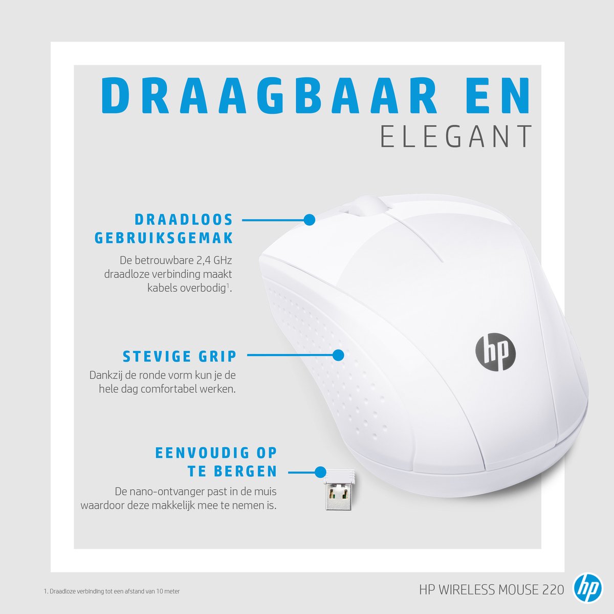 HP 220 Muis Radiografisch Geïntegreerd scrollwiel Wit