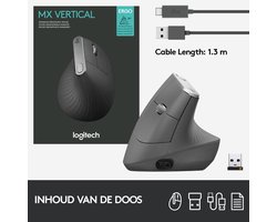 Logitech MX Vertical - Draadloze Ergonomische Muis - Grijs