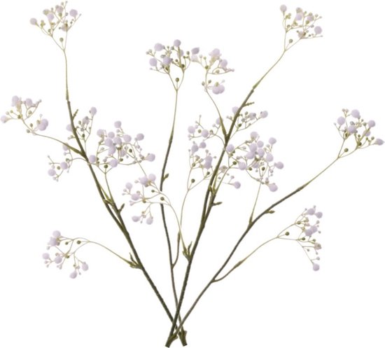 5x stuks kunstbloemen Gipskruid/Gypsophila takken wit 66 cm - Kunstplanten en steelbloemen