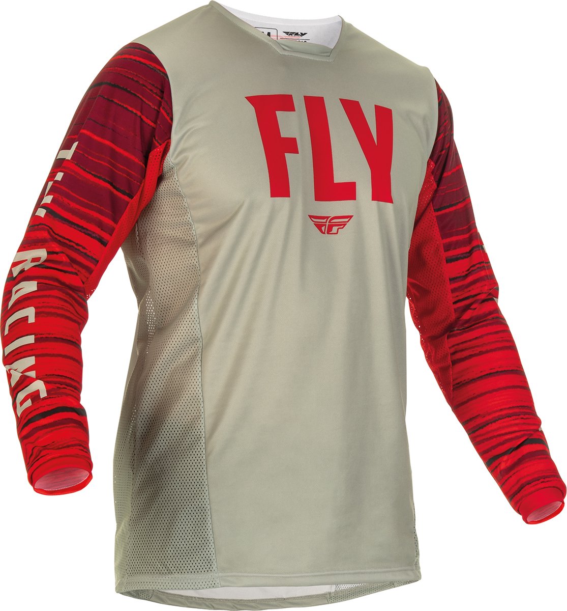 FLY Racing Kinetic Wave Jersey Light Grey Red XL