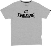 Spalding Essential Logo T-Shirt Heren - Grijs Gemeleerd | Maat: XXL