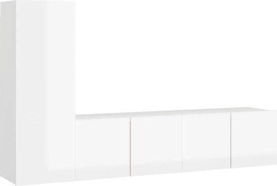 vidaXL-3-delige-Tv-meubelset-spaanplaat-hoogglans-wit