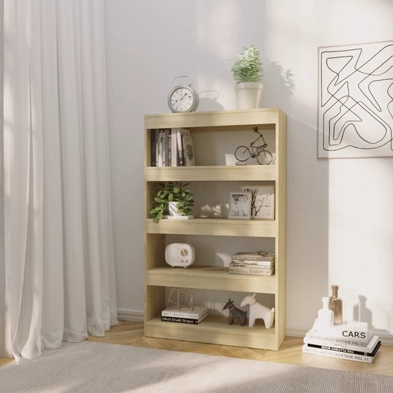 vidaXL Boekenkast met 2 schappen 80x30x70 cm spaanplaat sonoma eiken