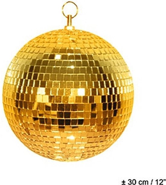 Disco spiegel bal goud 30 cm - Themafeest - Decoratie