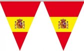 Spanje supporter vlaggenlijn - 3x - kunststof - 5 meter - Spaans kleuren thema - feestartikelen/versiering - puntvlaggetjes