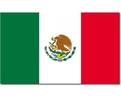 Vlag van Mexico - 90 x 150 cm - feestartikelen - Landen thema - supporters - Mexicaanse decoraties