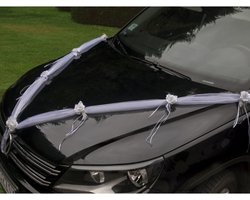 Trouwauto organza lint Rozen - Bruiloft - creme - 2x stuks - just married