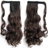 Wrap Around paardenstaart, ponytail hairextensions wavy bruin - 4#