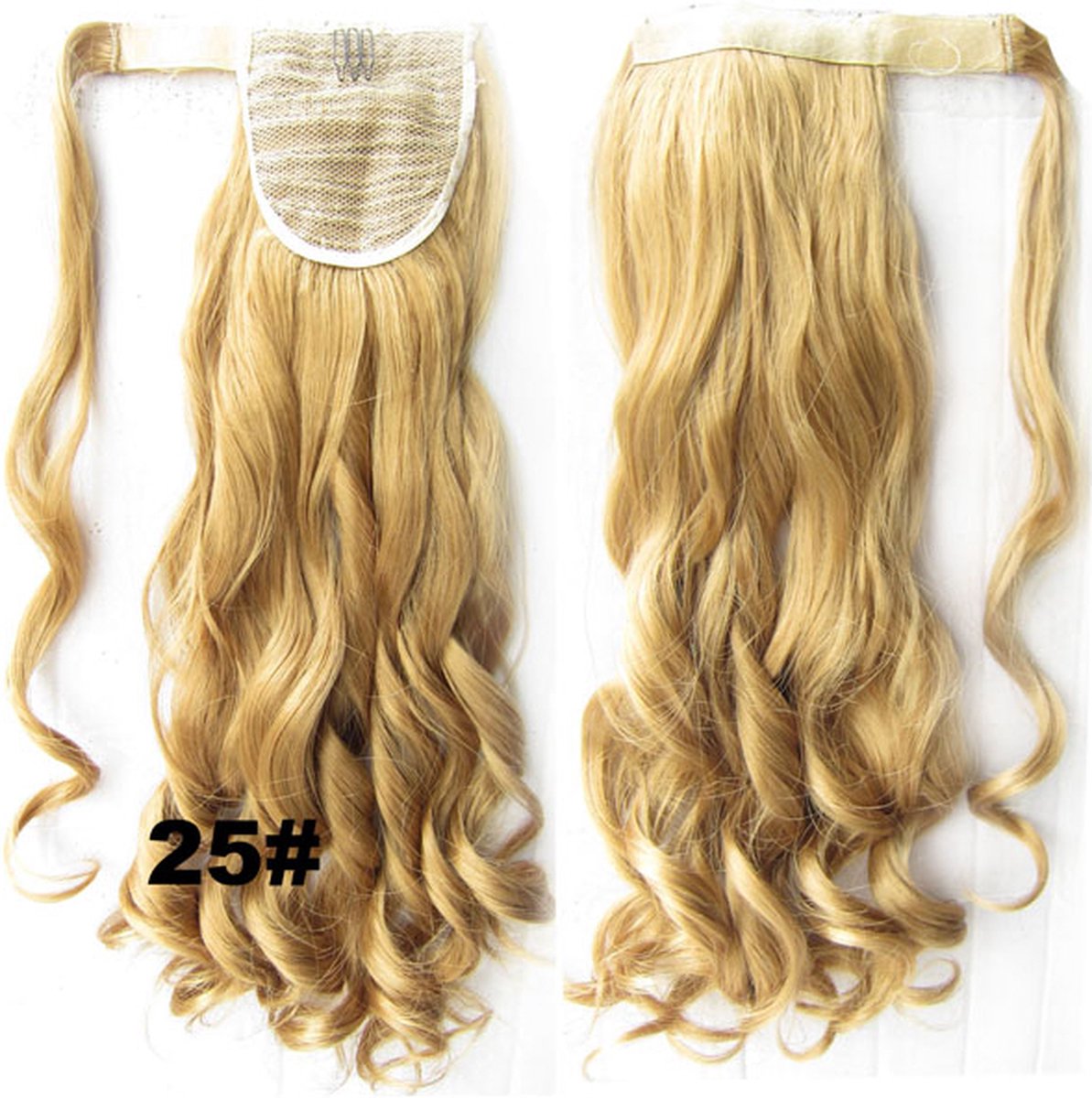 Wrap Around paardenstaart, ponytail hairextensions wavy blond - 25#