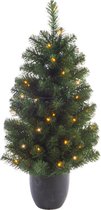 Kunstboom/kunst kerstboom met verlichting 120 cm - Kunst kerstboompjes/kunstboompjes met kerstverlichting