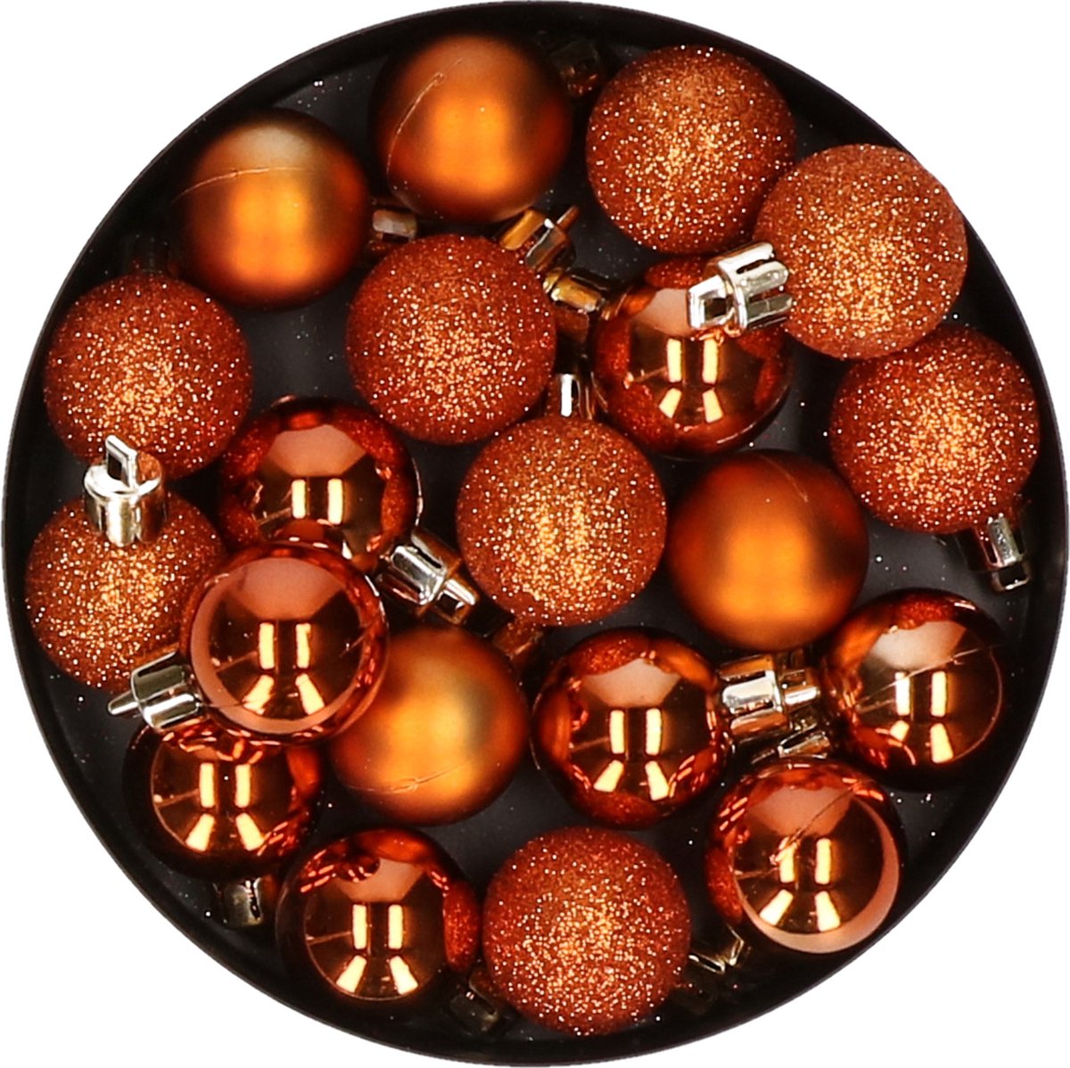 Cosy & Trendy Kleine kerstballen - oranje - 20x - kunststof - Onbreekbare plastic kerstballen - Kerstversiering