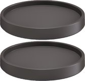 4x stuks plantenonderzetter/multiroller rond antraciet kunststof 26,5 cm - Trolleys voor kamerplanten