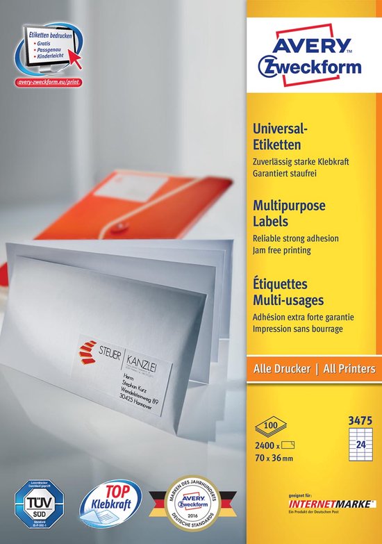 Avery printeretiketten MultiFunction Labels bol