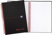 Oxford BLACK N' RED spiraalblok kunststof, 140 bladzijden ft A5, gelijnd 5 stuks
