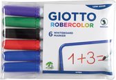Giotto Robercolor whiteboardmarker, medium, ronde punt, etui met 6 stuks in geassorteerde kleuren 20 stuks