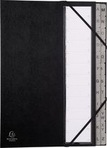 Exacompta sorteermap Ordonator met harde kaft, uitrekbare rug, 24 vakken A tot Z, zwart 8 stuks