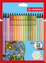 Viltstift stabilo pen 68 etui à 18 nieuwe kleuren - 6 stuks