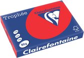 Clairefontaine Trophée Intens, gekleurd papier, A3, 80 g, 500 vel, koraalrood 5 stuks