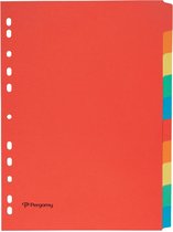 Pergamy tabbladen ft A4, 11-gaatsperforatie, karton, geassorteerde kleuren, 10 tabs 25 stuks