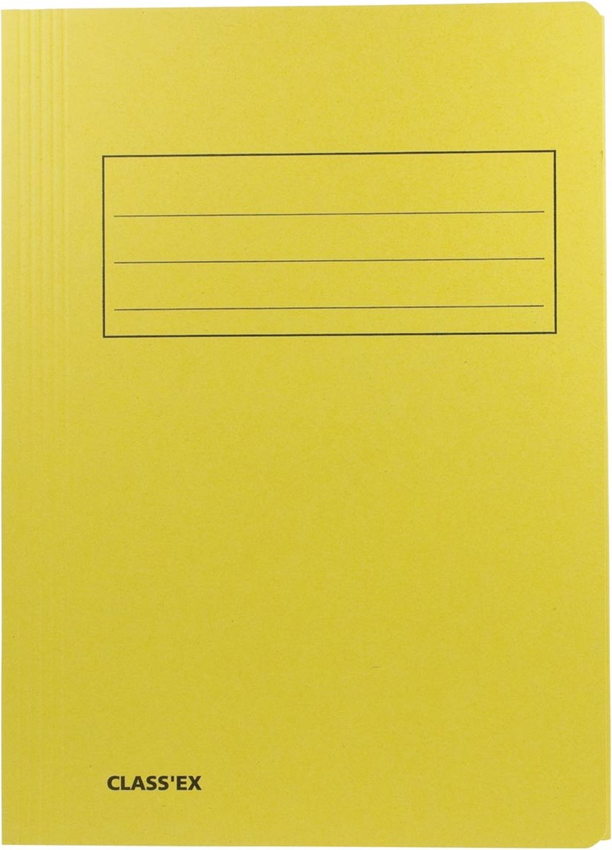 Class'ex dossiermap, 3 kleppen ft 23,7 x 34,7 cm (voor ft folio), geel 50 stuks