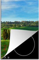 KitchenYeah® Inductie beschermer 30x52 cm - Toscane - Landschap - Bloemen - Kookplaataccessoires - Afdekplaat voor kookplaat - Inductiebeschermer - Inductiemat - Inductieplaat mat