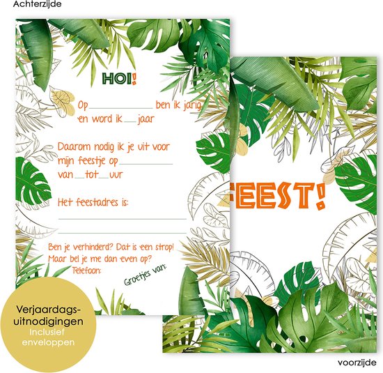 BC009 - 8 cartes anniversaire avec enveloppe - cartes jungle - cartes  invitation 