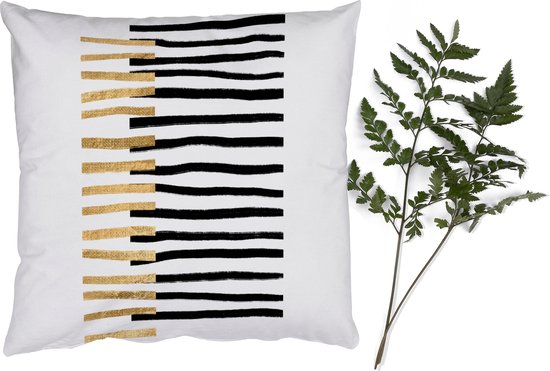 Coussins Coussins décoratifs - Oreillers Salon - 50x50 cm - Ligne - Or - Design