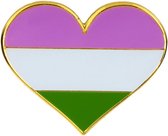 Pride Genderqueer hartje Kledingspeld - Gay Pride - Pin Broche - 1 stuks